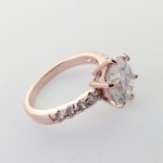 Crystal Stone Solitary Rose Gold Ring
